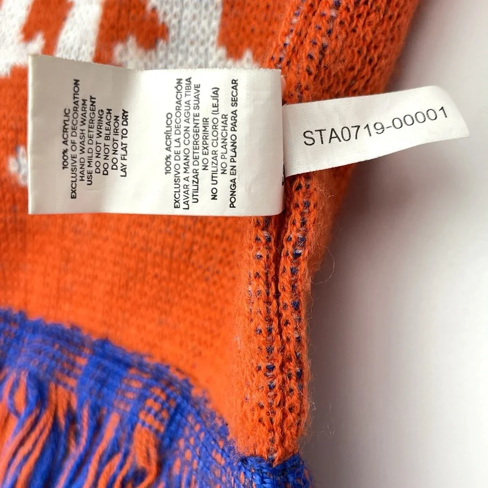 New York Mets FOCO Knit Fringe Scarf Orange Blue MLB Genuine‎ Merchandise